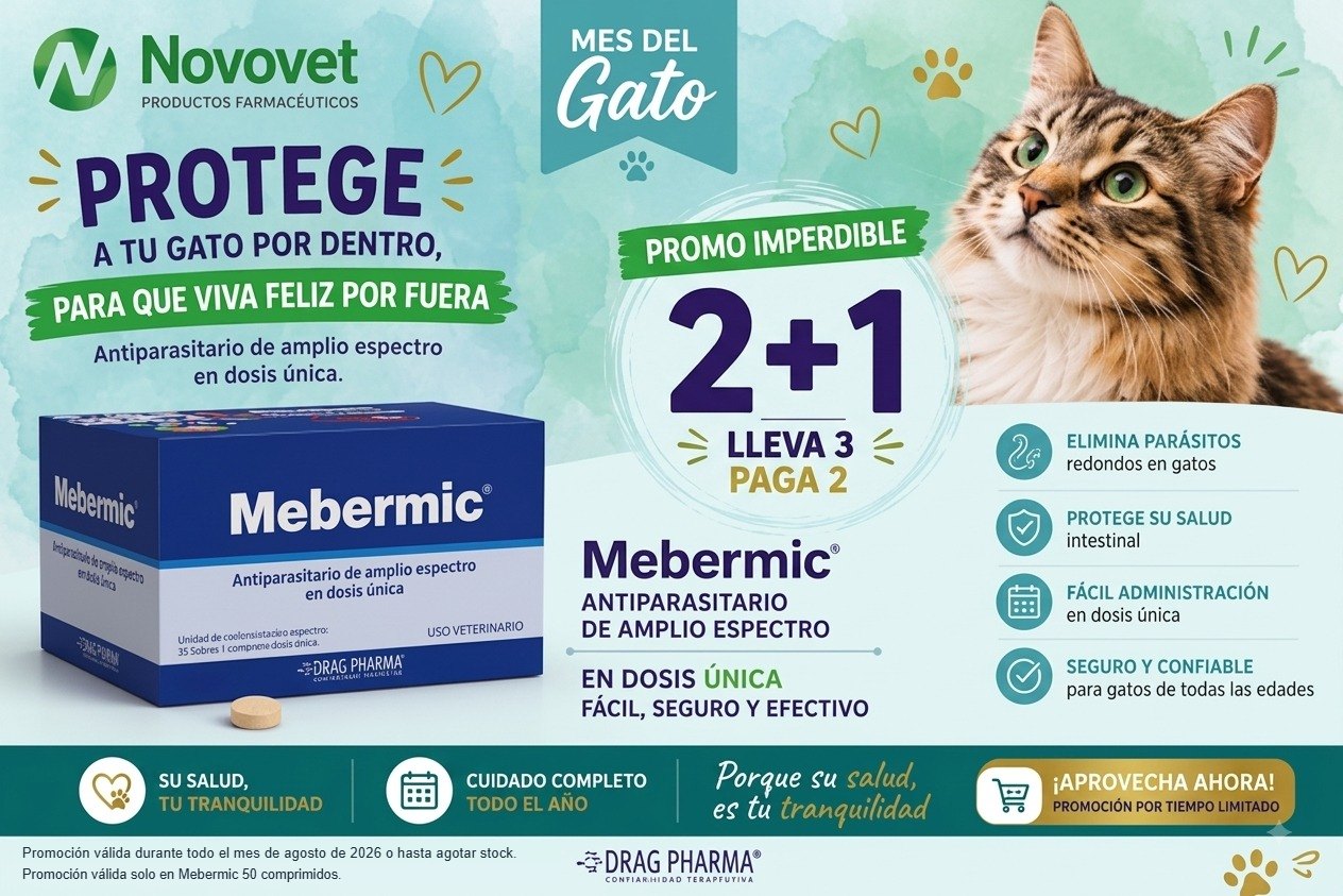 Mebermic (Drag Pharma) — promoción 2+1, antiparasitario de amplio espectro para gatos